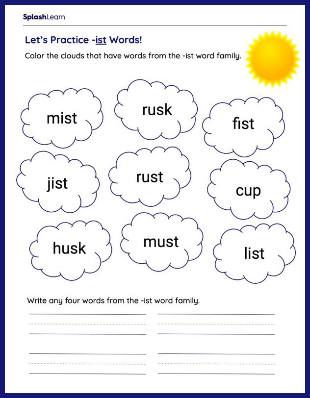 Rhyming Words Worksheets for 1st Graders Online - SplashLearn