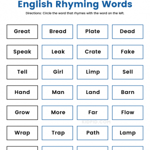 rhyming words worksheet for grade 1