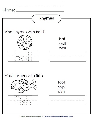 rhyming words worksheet pdf