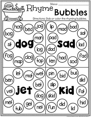 rhyming words worksheet