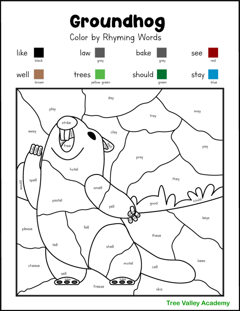 rhyming worksheet for first grade