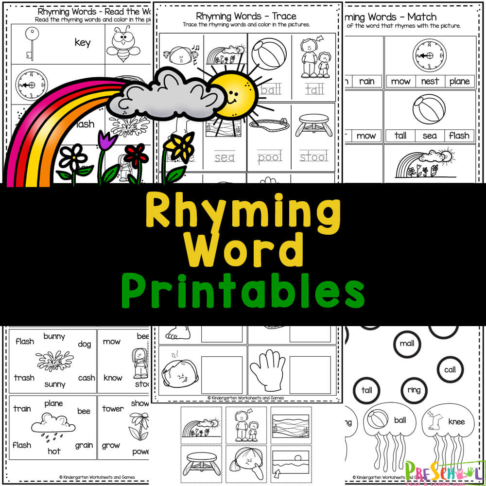 rhyming worksheet for kindergarten