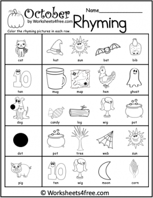 Rhyming - Worksheets4Free - Free Worksheets
