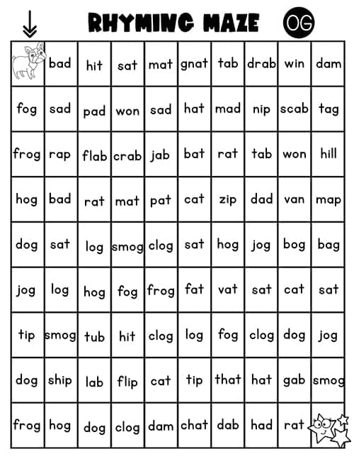 Rhyming Worksheets for Kindergarten -Worksheets Library