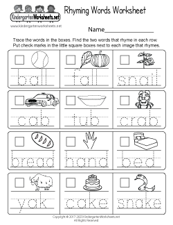 rhyming worksheet free