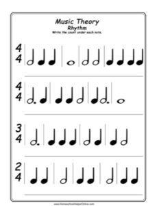 Music Theory Rhythm Worksheet - Homeschool Helper Online
