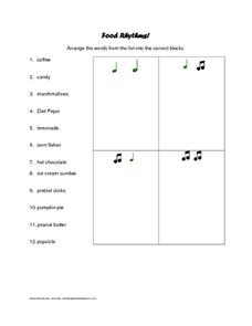 Rhythm Lesson Plans &  Worksheets Reviewed by Teachers