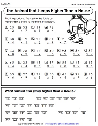 Math Riddle Worksheets