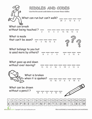 Riddles and Codes #2 | Worksheet 