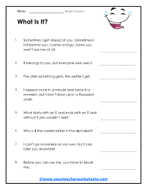 riddle worksheet for middle school