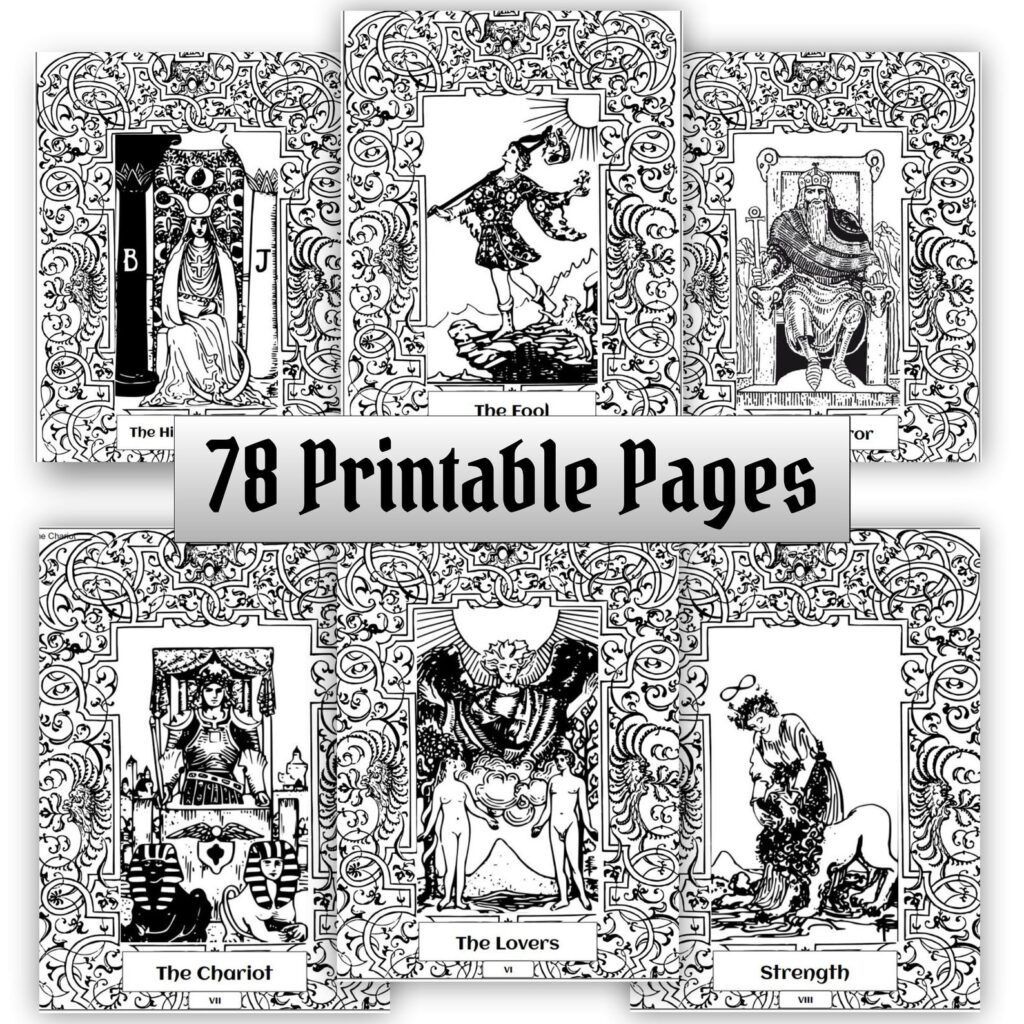 rider waite smith printable tarot cards
