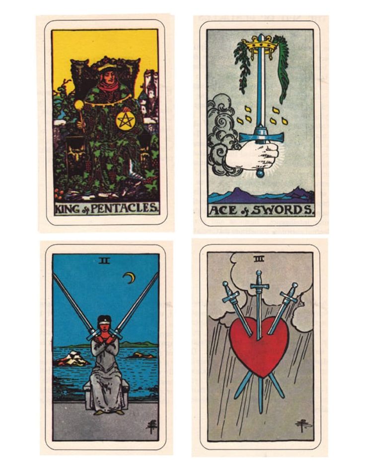 Printable Set of 78 Rider Waite Tarot Cards, Full Size Complete ...