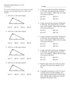 right triangle trigonometry worksheet with answers
