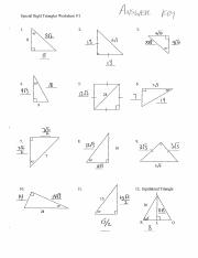 Esther Binigbolo - Answer Key Special Right Triangles Worksheet 2 ...