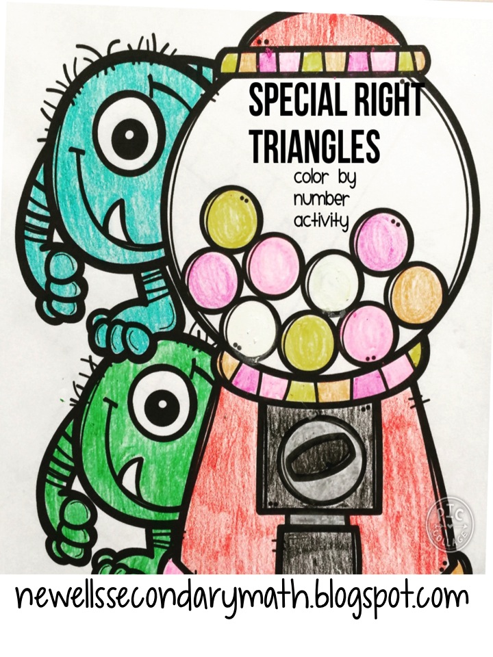 Mrs. Newells Math: Special Right Triangles Color By Number