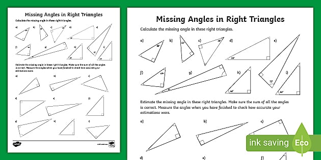 Right Triangle Worksheets | Geometry | Teacher-Made - Twinkl