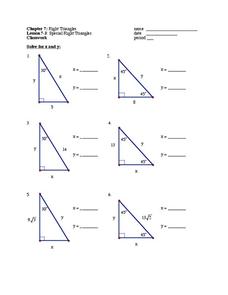 Special Right Triangles Worksheet for 9th - 12th Grade | Lesson Planet
