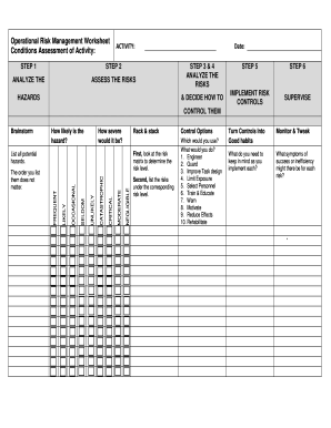 Operational Risk Management Worksheet - Fill Online, Printable ...