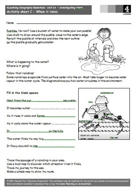 Free rivers worksheets for teaching the geography topic of rivers