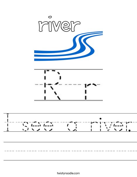 I see a river Worksheet - Twisty Noodle