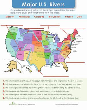 U.S. Rivers | Interactive Worksheet 