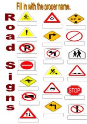 Road signs - ESL worksheet by suda