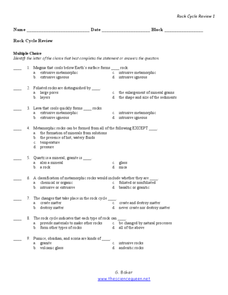 rock cycle questions worksheet