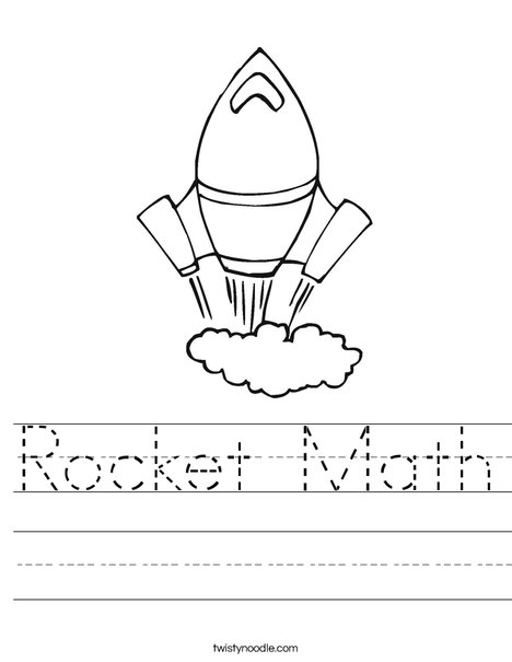 Rocket Math Worksheet - Twisty Noodle