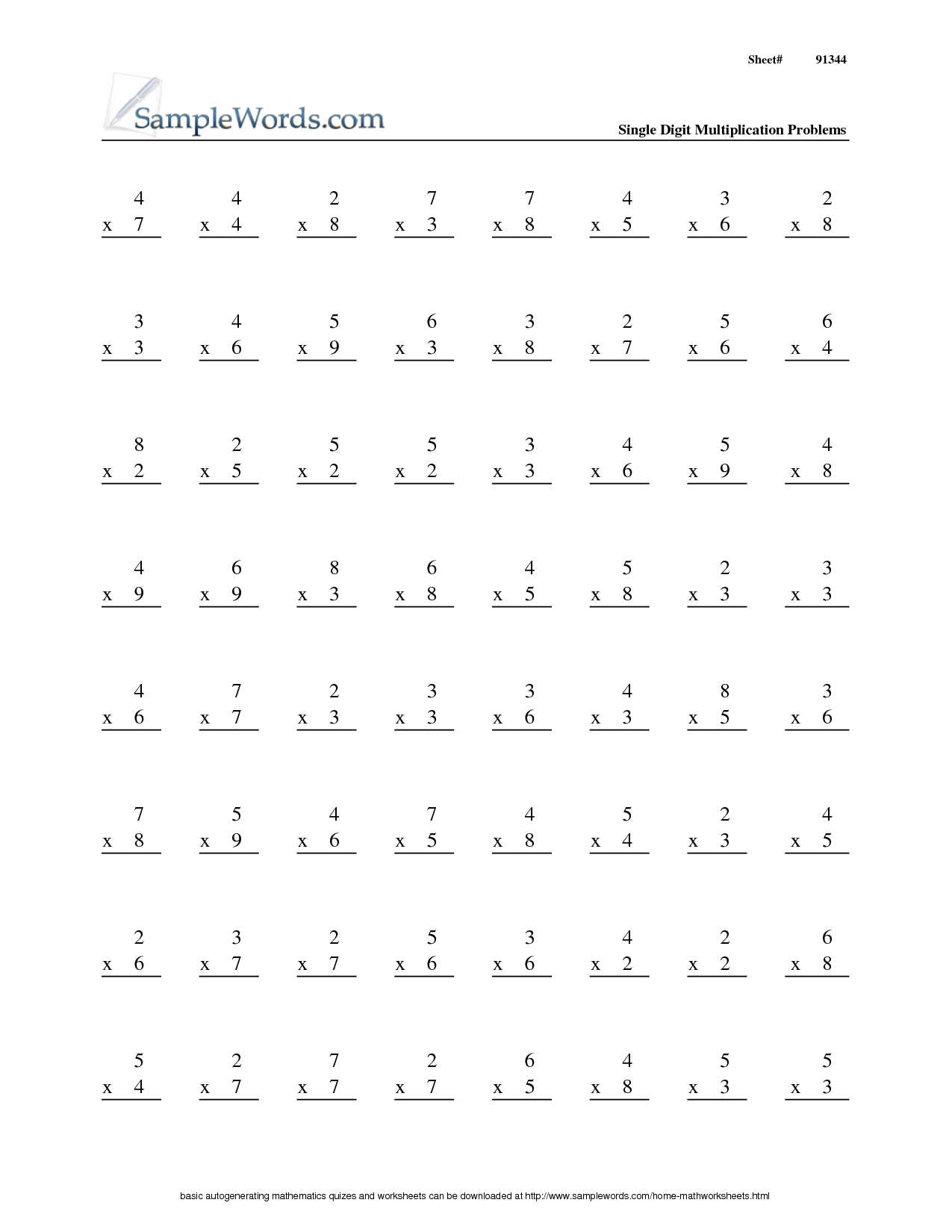 13 Multiplication Worksheets For 3rd Grade