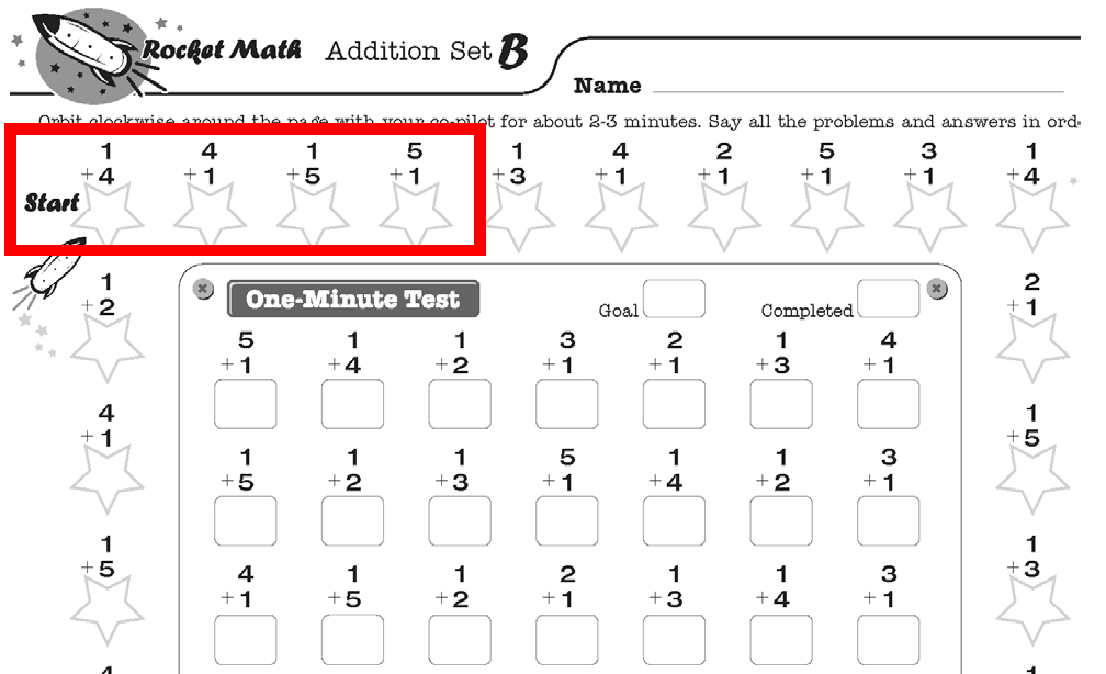 4th Grade Math Worksheets - Rocket Math