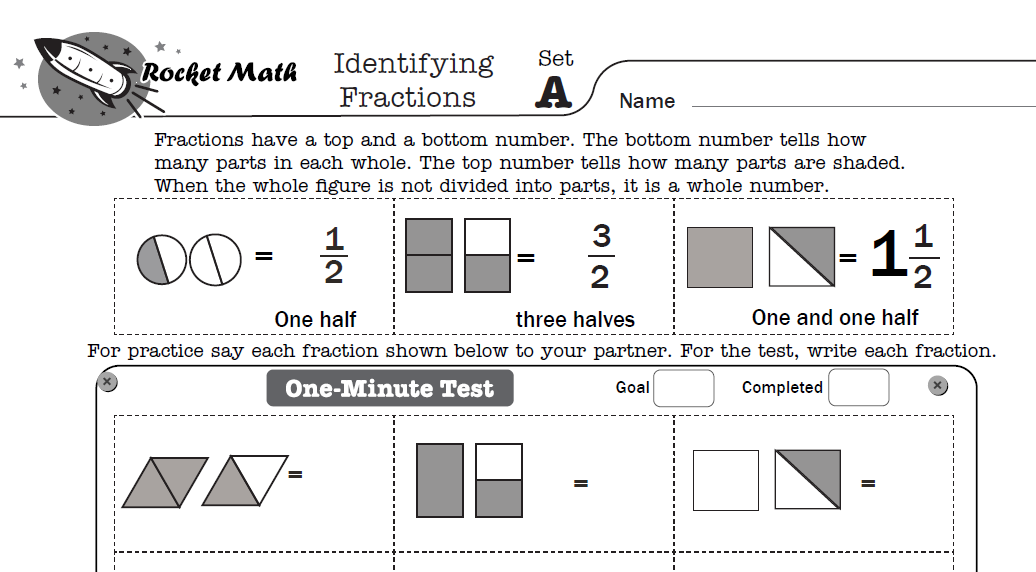 4th Grade Math Worksheets - Rocket Math