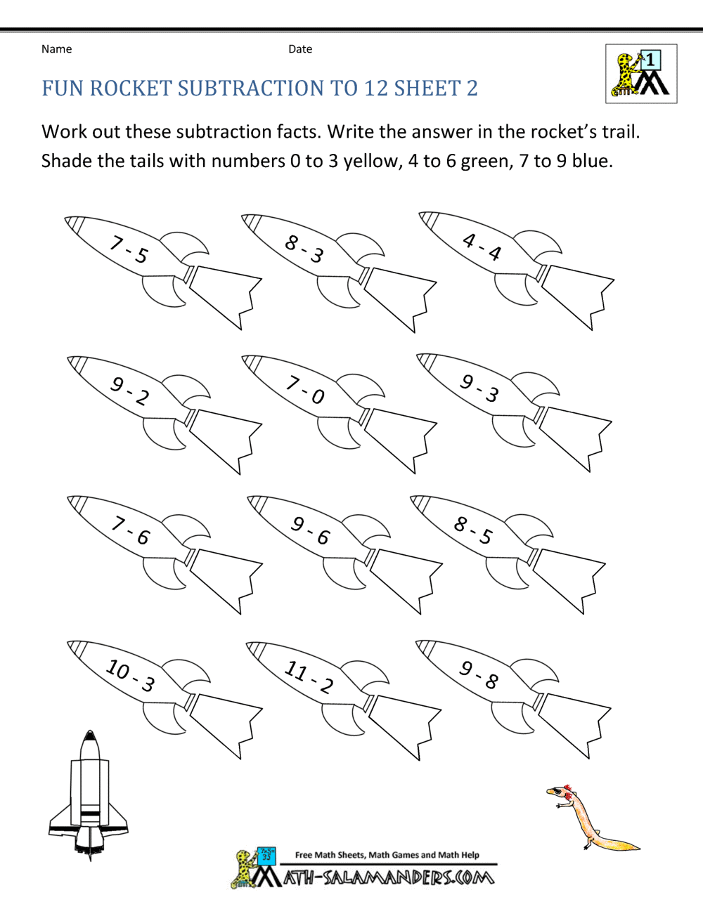 First Grade Addition and Subtraction Facts to 12