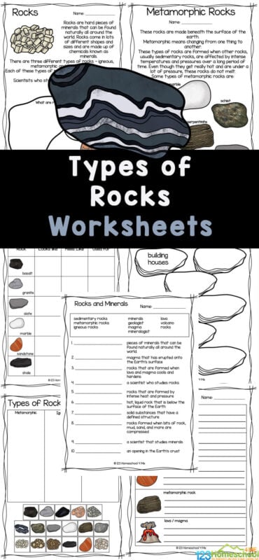 rocks and minerals worksheet free