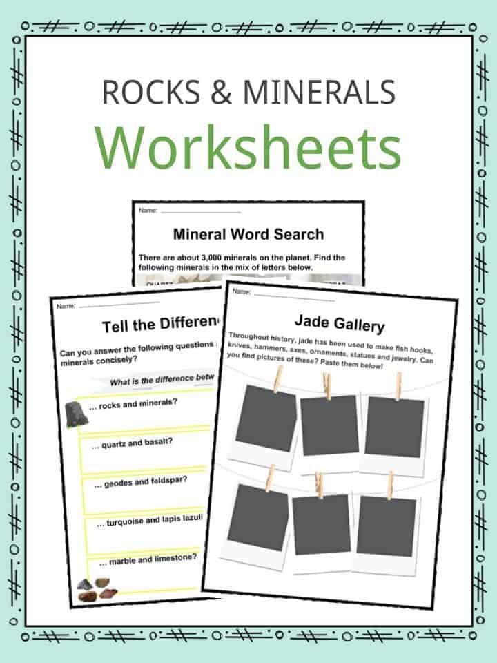 rocks and minerals worksheet free