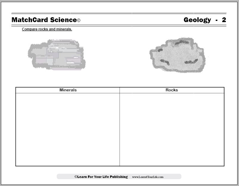 rocks and minerals worksheet pdf