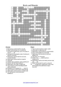 Rocks and Minerals Worksheet for 7th - 9th Grade | Lesson Planet