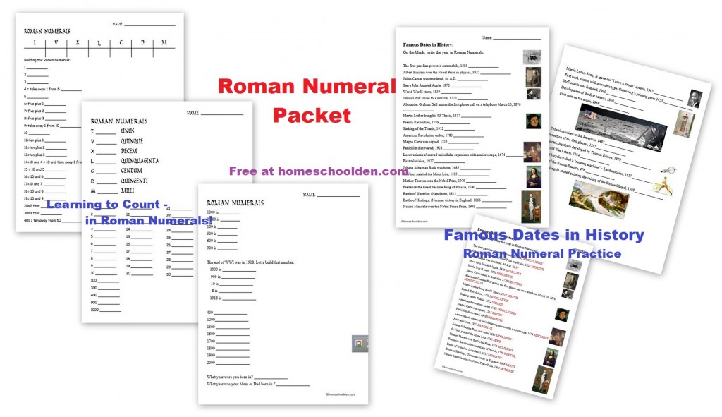 roman numeral dates worksheet