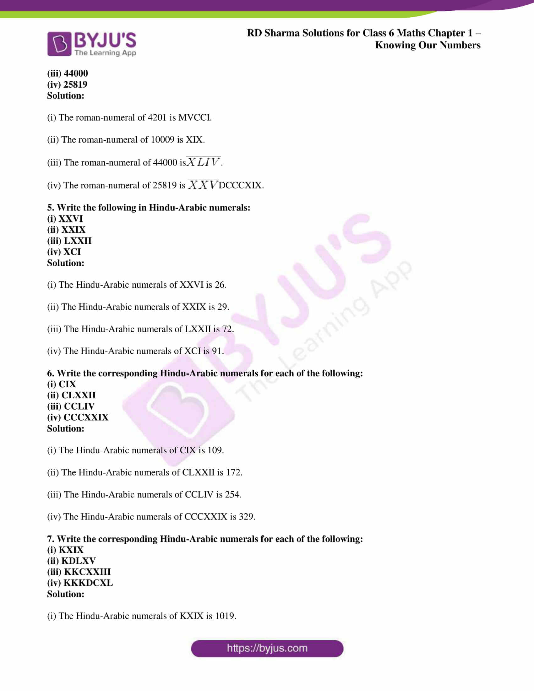 roman numerals worksheet for 6th grade
