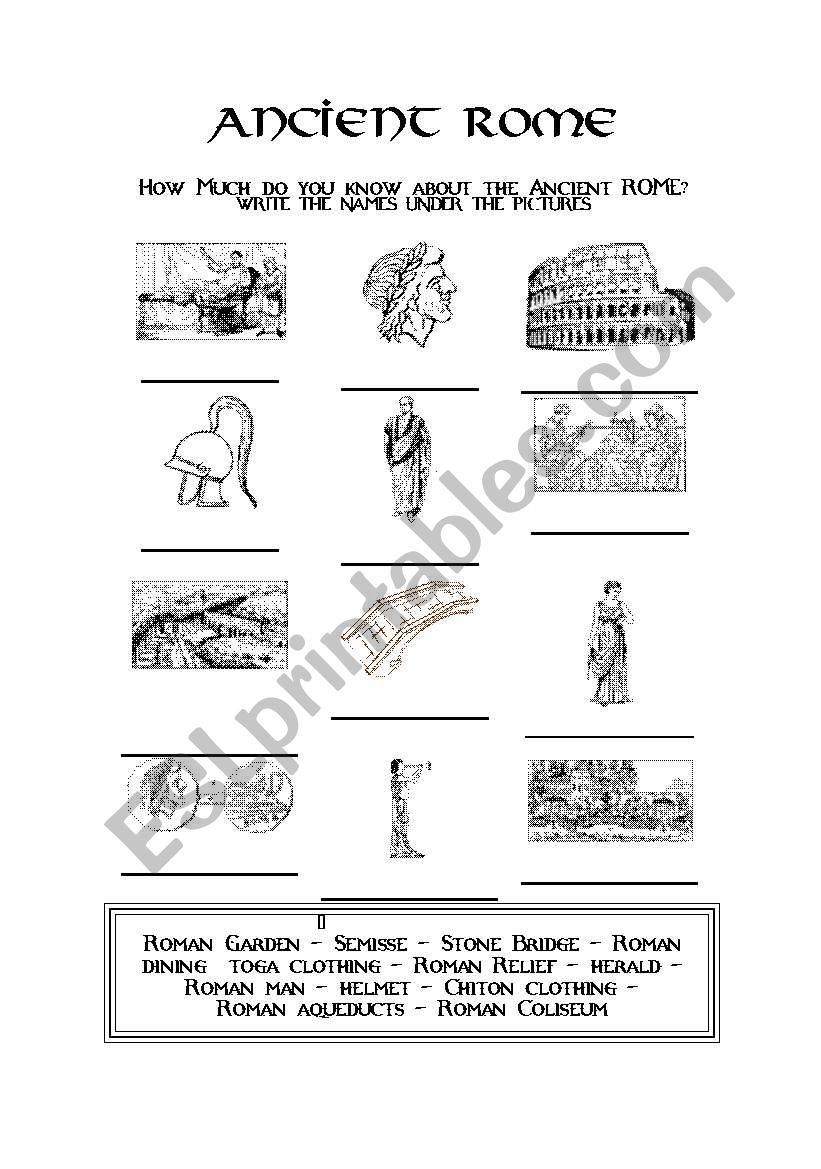 Ancient Rome - ESL worksheet by evacufu