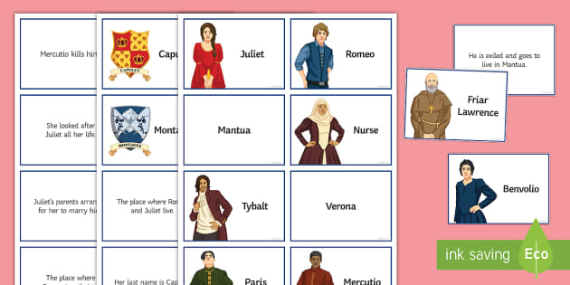 romeo and juliet character analysis worksheet