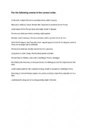 romeo and juliet timeline worksheet