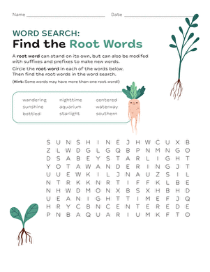 Find the Root Words | Worksheet 