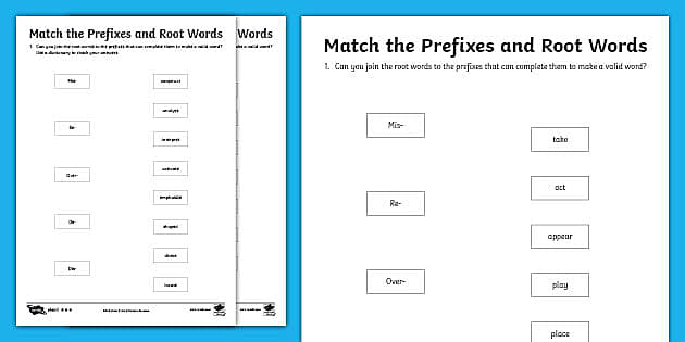 KS2 Prefixes and Root Words Worksheet - Primary Resources