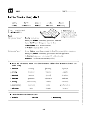 root words worksheet 5th grade