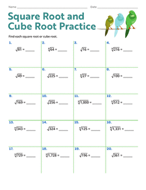 Square Root and Cube Root Practice | Interactive Worksheet ...