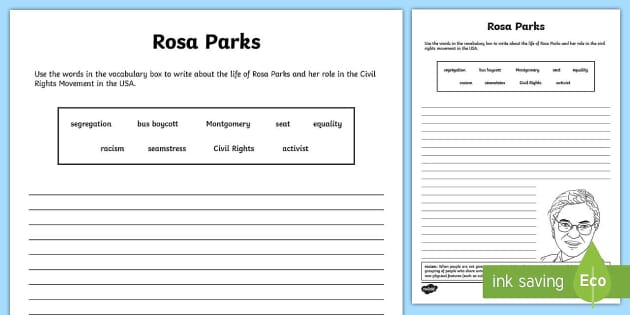 rosa parks worksheet pdf