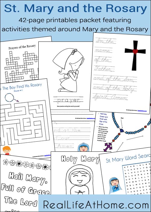 St. Mary and the Rosary Printables and Worksheet Packet