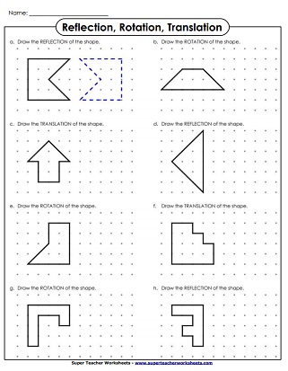 rotation worksheet 8th grade