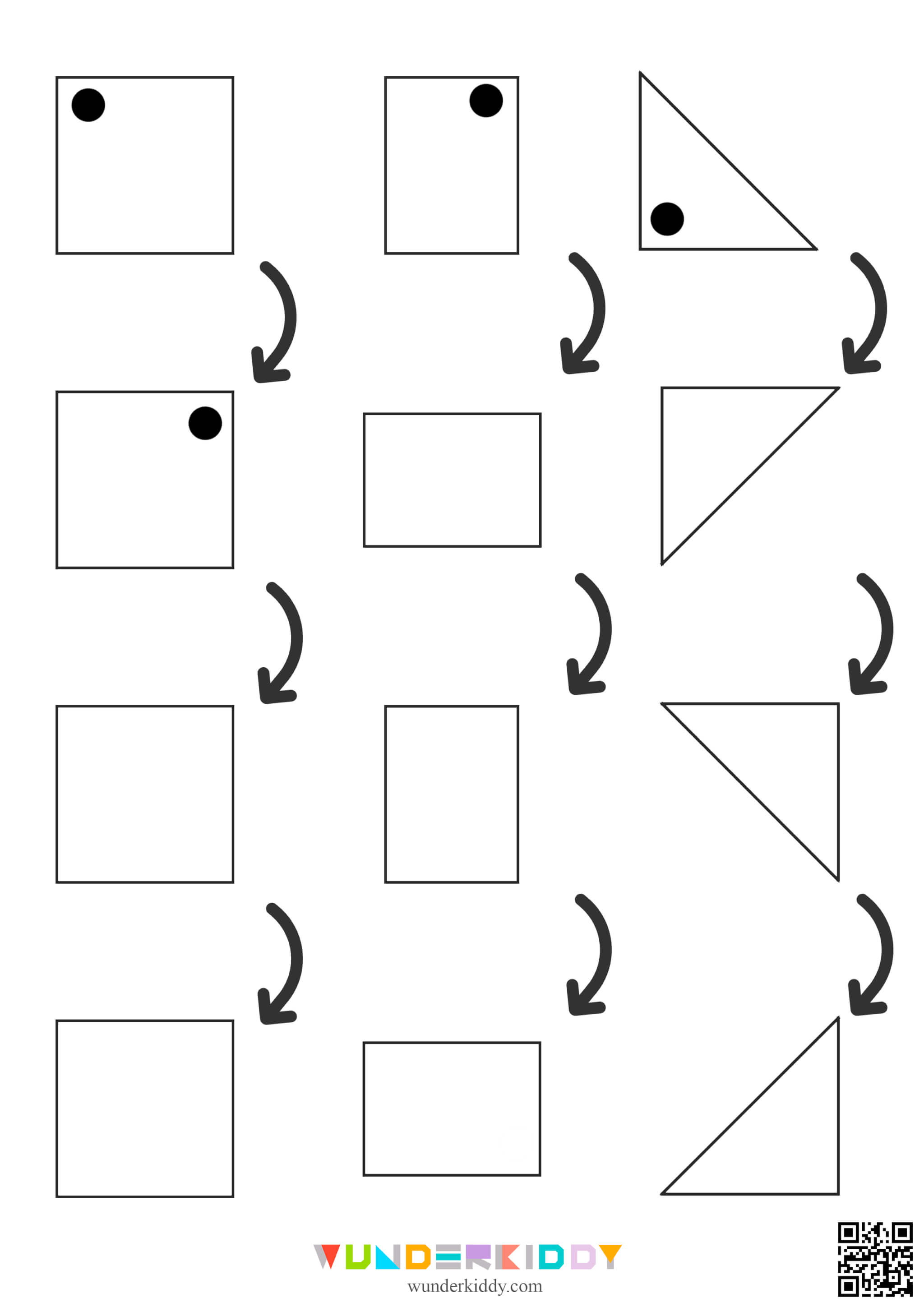 Ausdruckbares Arbeitsblatt zur Formrotation für räumliches Denken ...
