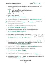 701 - rotationalMotionWkst.pdf - Vishruth Worksheet: Rotational ...